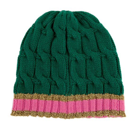 Gucci Cable Knit Beanie in Green NEW IN DUSTBAG